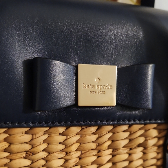 Kate Spade Navy and Tan Woven Shoulder Bag - Picture 2 of 11